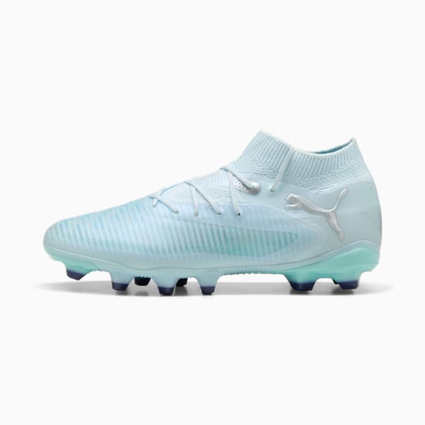 Chaussures de soccer à crampons pour terrain ferme/terrain artificiel FUTURE 8 PRO LIGHT UP Femme, Icy Blue-Light Aqua-PUMA White-Lapis Lazuli-PUMA Silver, extralarge